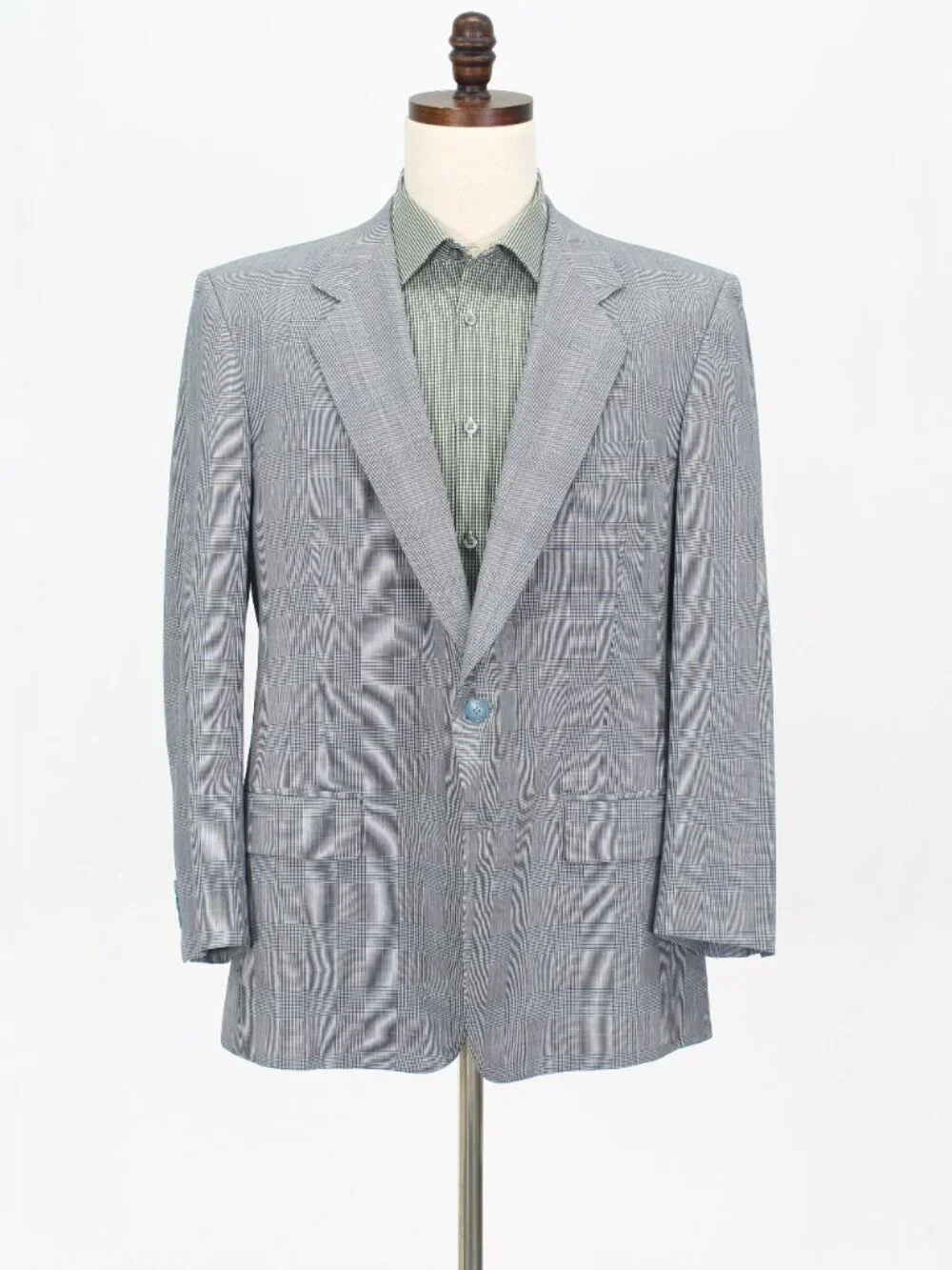 Bespoke 44R 38x30 Gray Full Suit 2-Button Check R969